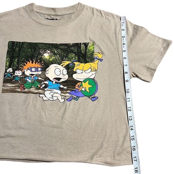 Nickelodeon Rugrats T-shirt Junior’s Size Small Tan Cropped Short Sleeve Tee NEW - Picture 8 of 9